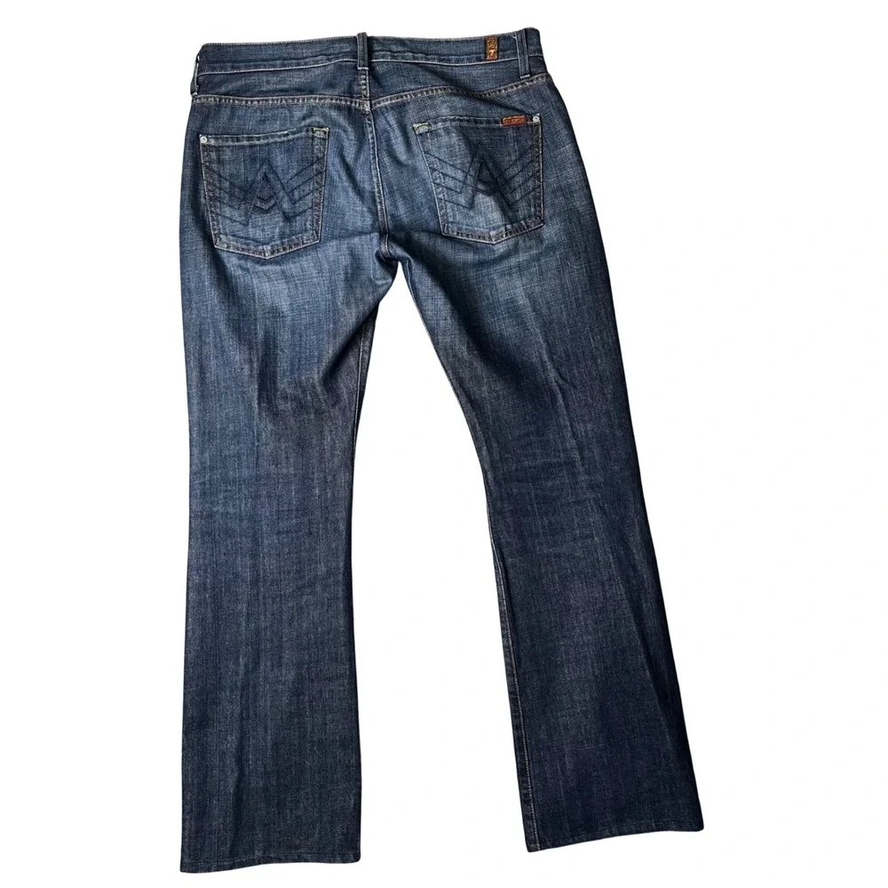 7 For All Mankind Brett Bootcut Jeans Mens 34 Blue A-Pocket Made in USA Denim - Picture 9 of 11